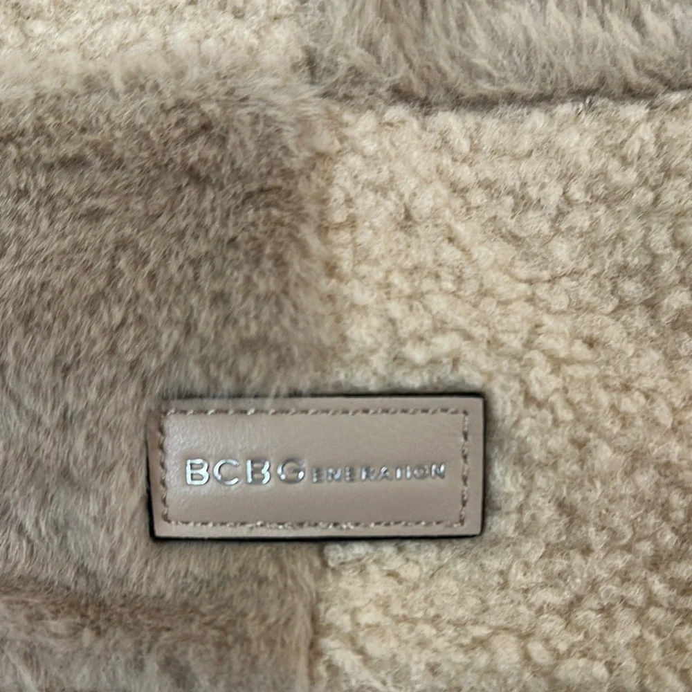 BCBGeneration Beige Shearling Tote